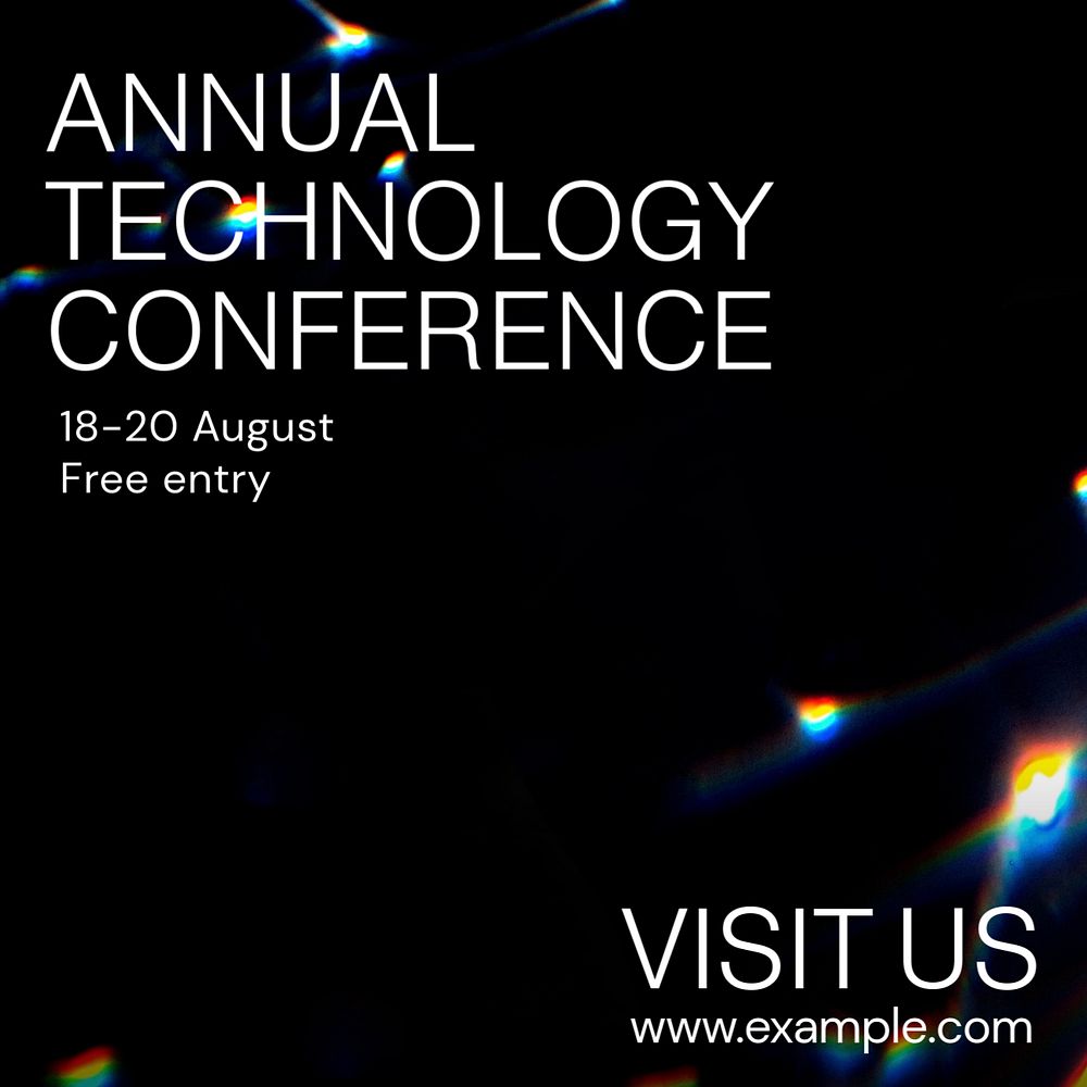 Tech conference Instagram post template, editable text