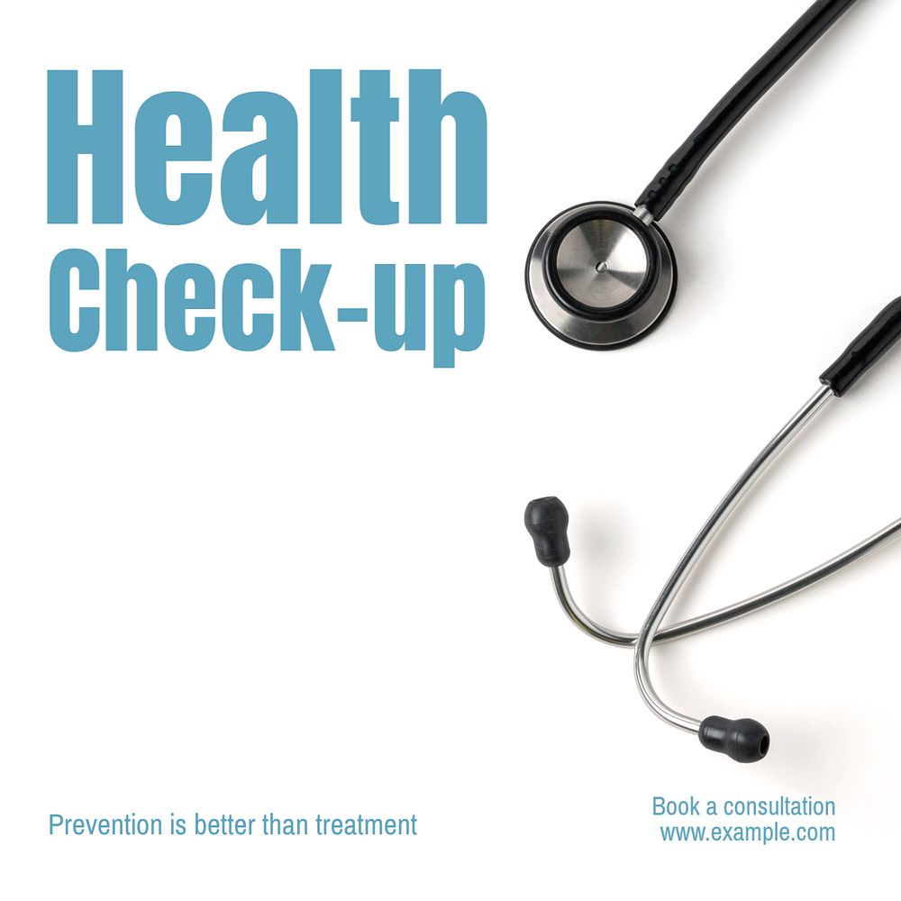 Health check-up Instagram post template, editable text