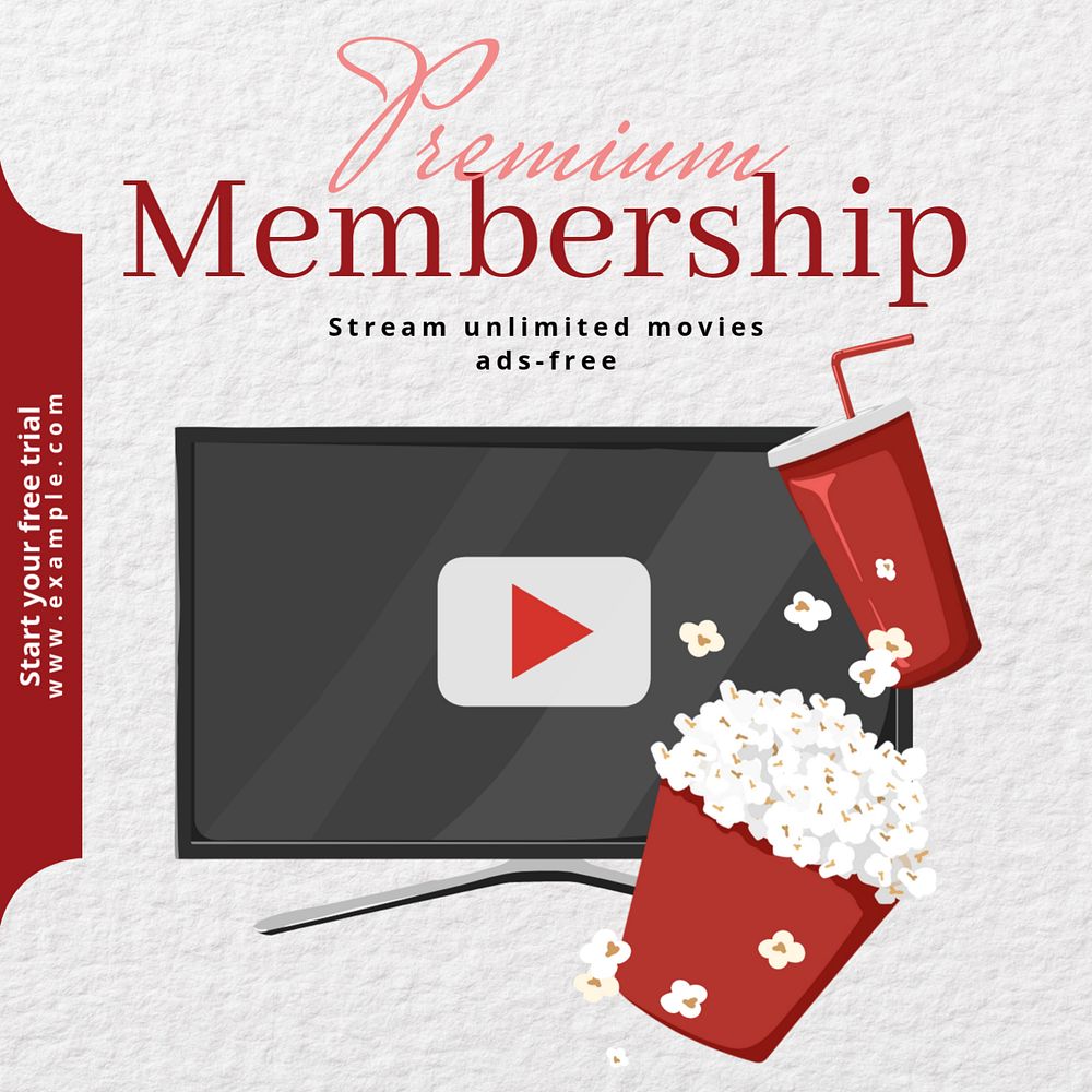 Premium membership Instagram post template, editable text