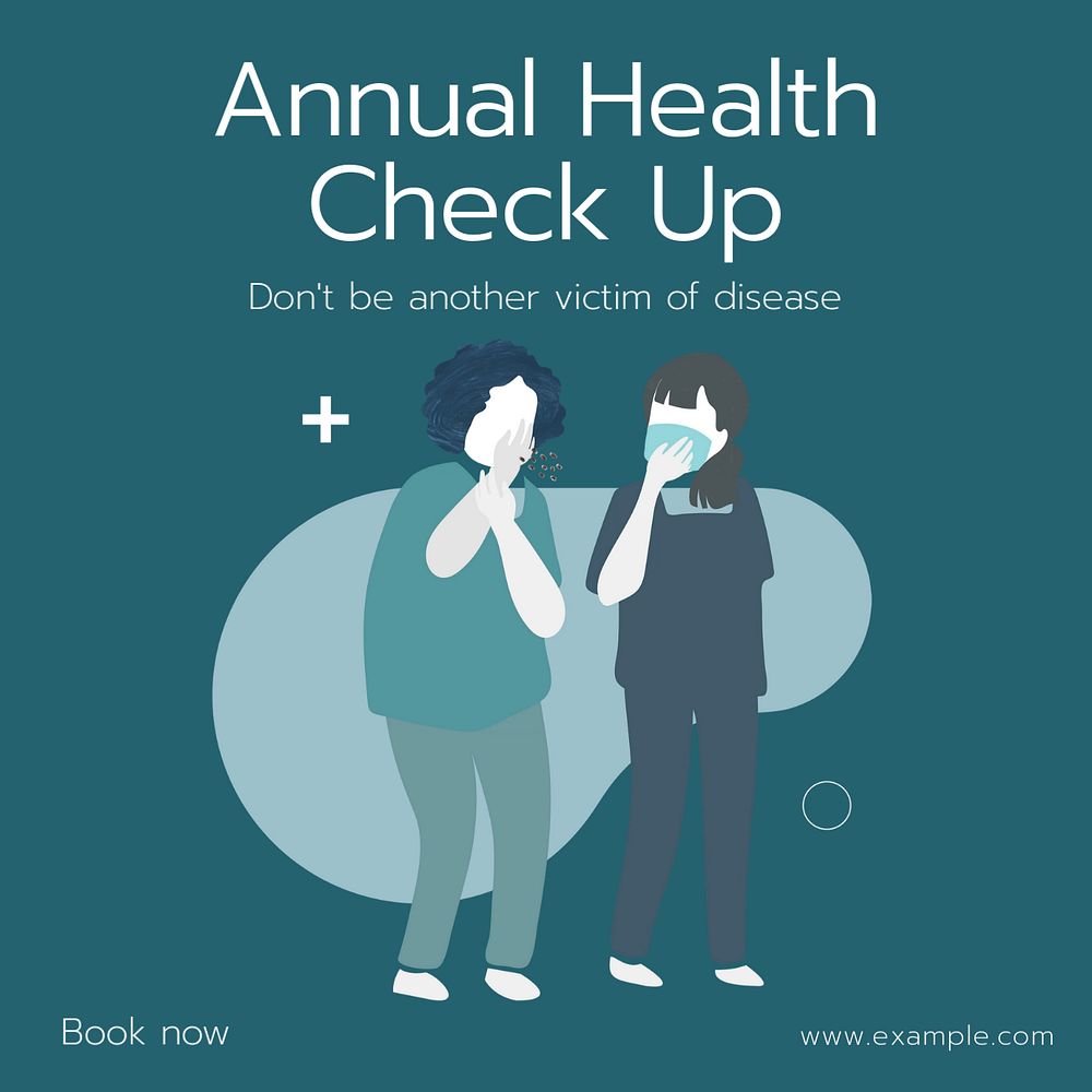 Health check up Instagram post template, editable text