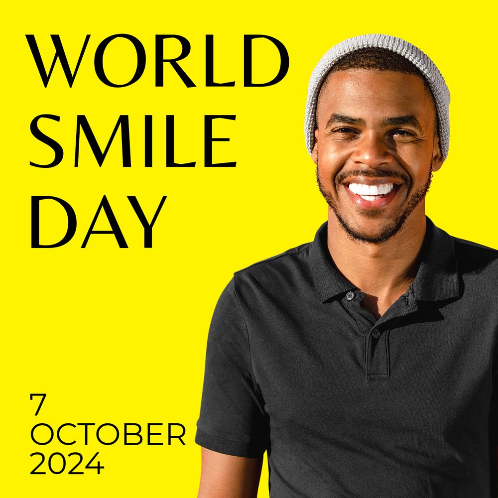 World smile day Instagram post template, editable text