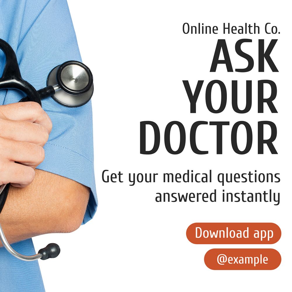 Ask your doctor Instagram post template, editable design