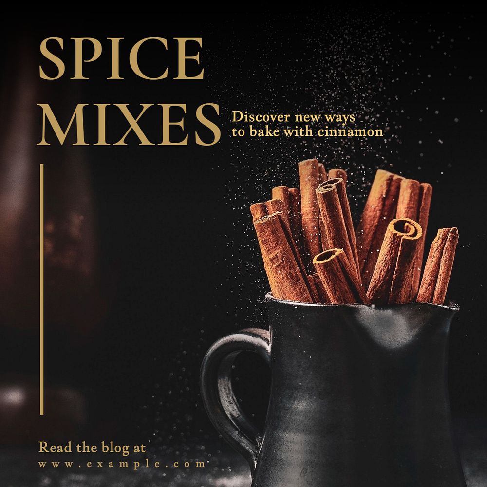 Spice mixes Instagram post template, editable text