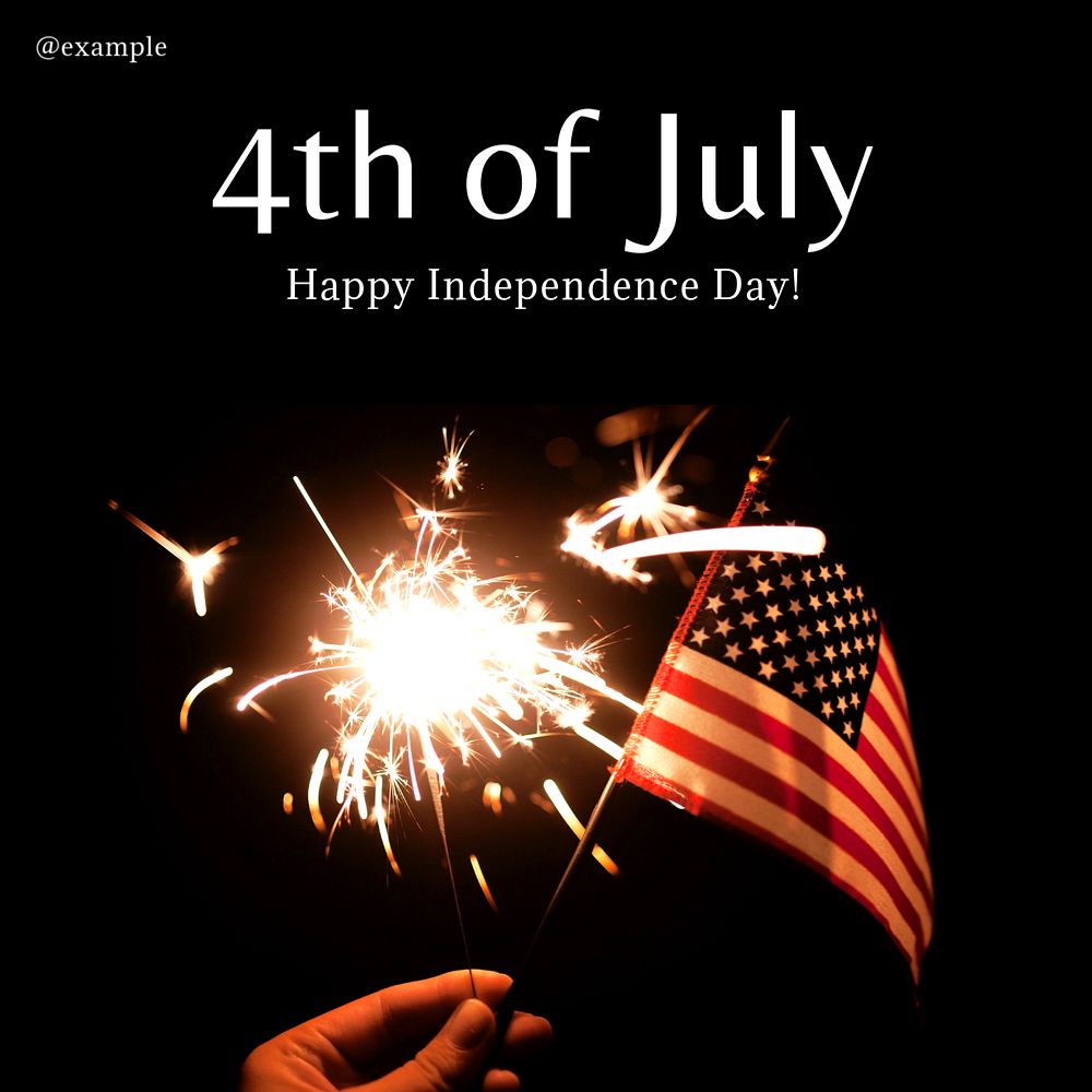 Independence Day Instagram post template, editable text