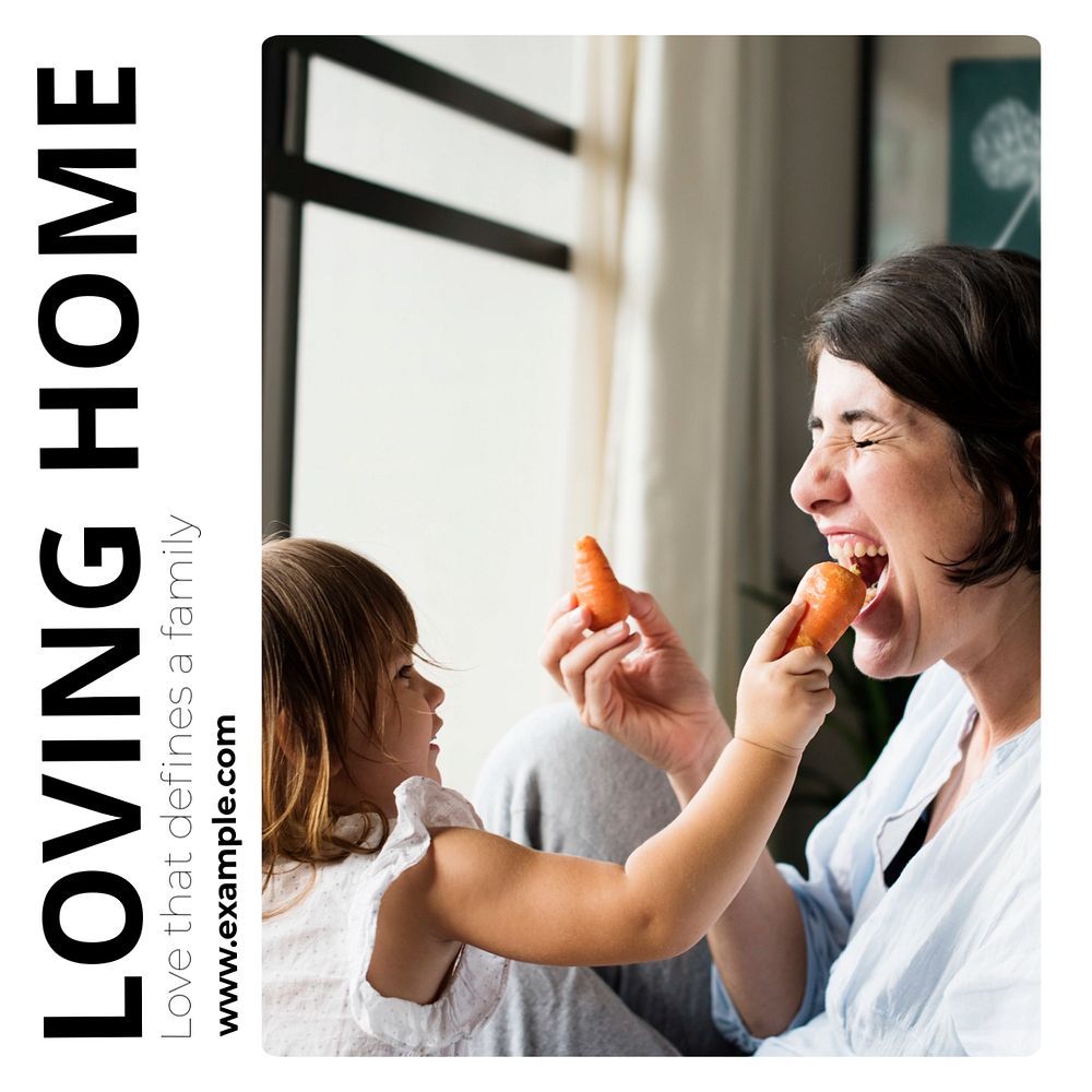 Loving home Instagram post template, editable text