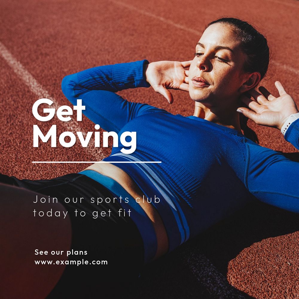 Sports & exercise  Instagram post template, editable text