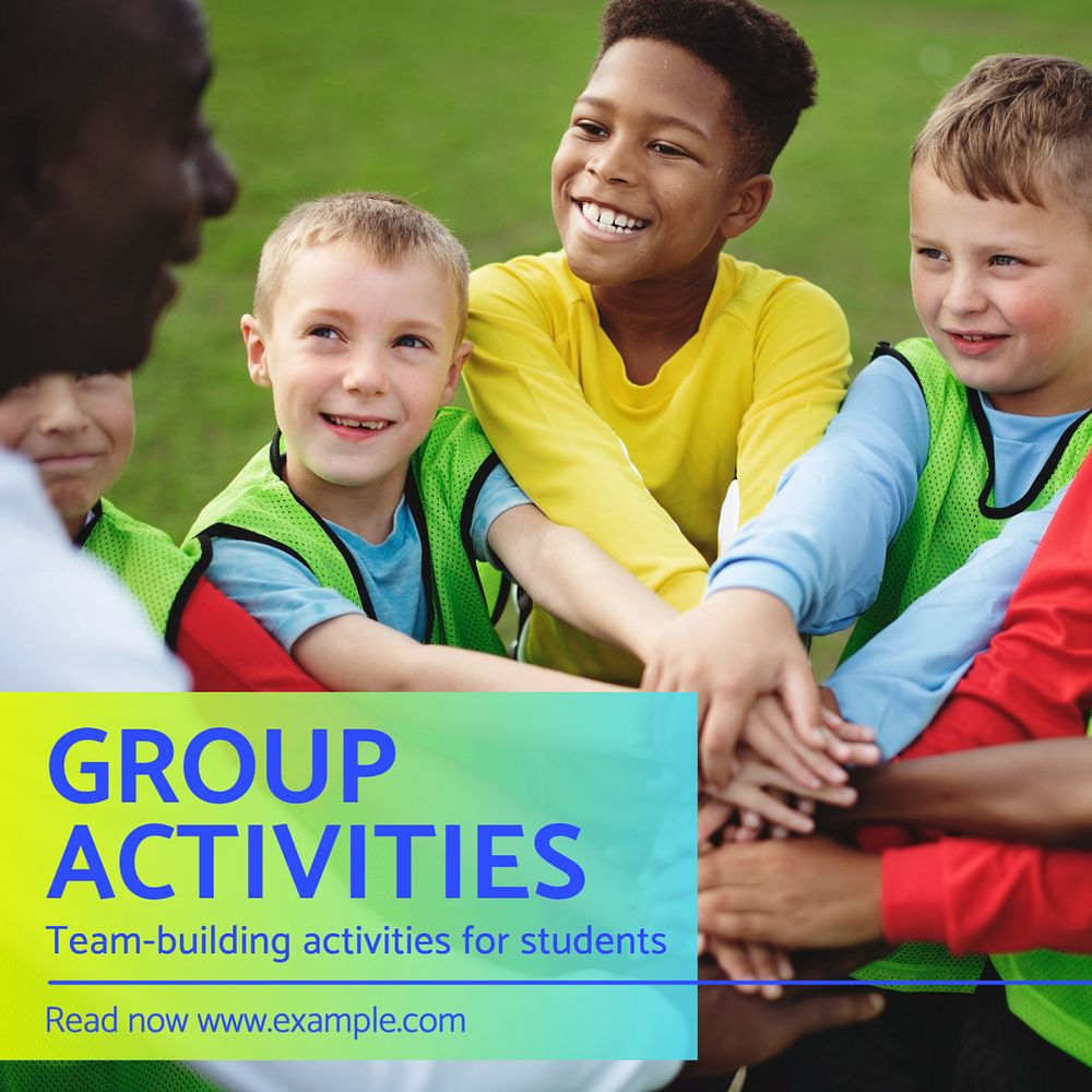 Group activities Instagram post template, editable text