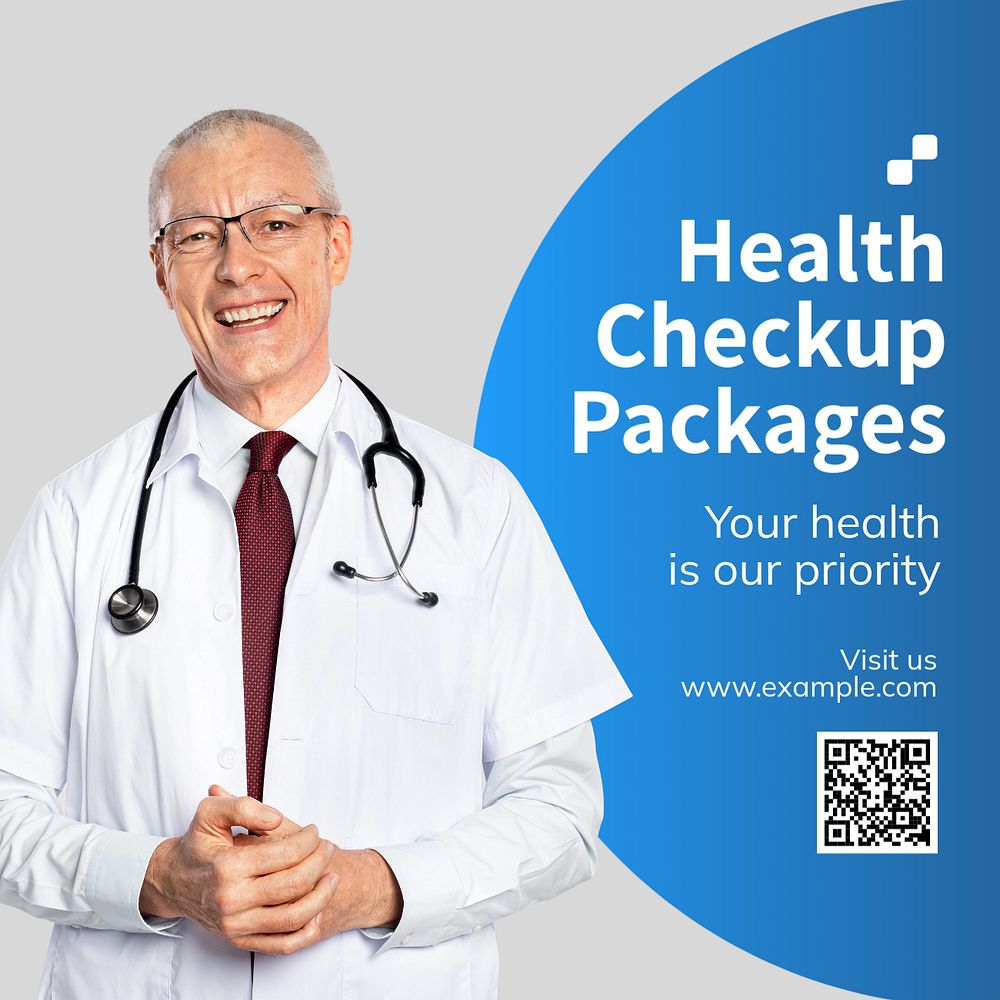 Health checkup packages Instagram post template, editable text