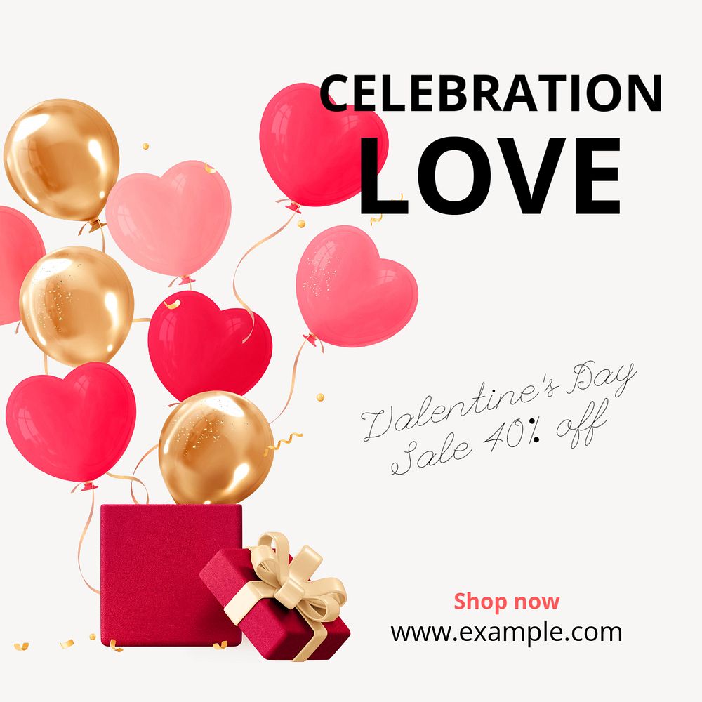 Celebrate love sale Instagram post template, editable text