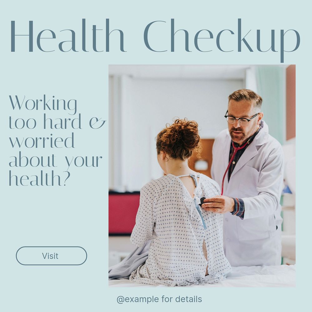 Health checkup Instagram post template, editable design