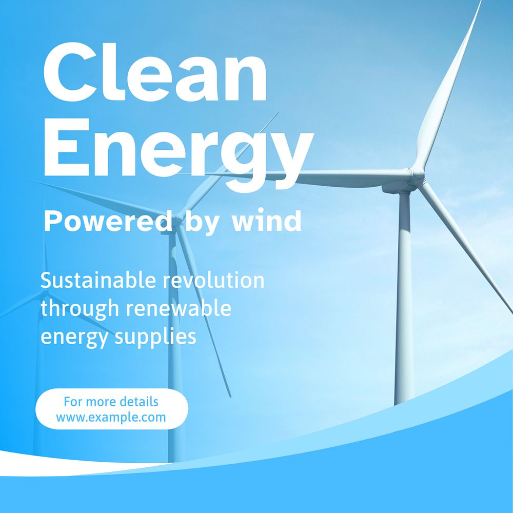 Clean energy Instagram post template, editable text