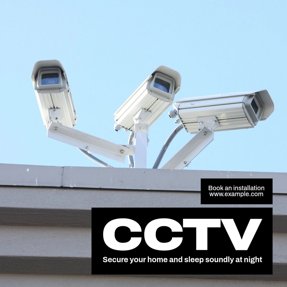 CCTV  Instagram post template, editable text