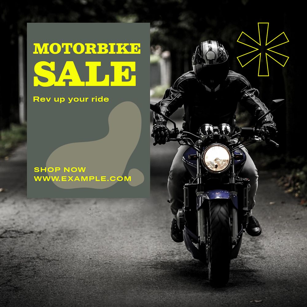 Motorbike sale Instagram post template, editable text