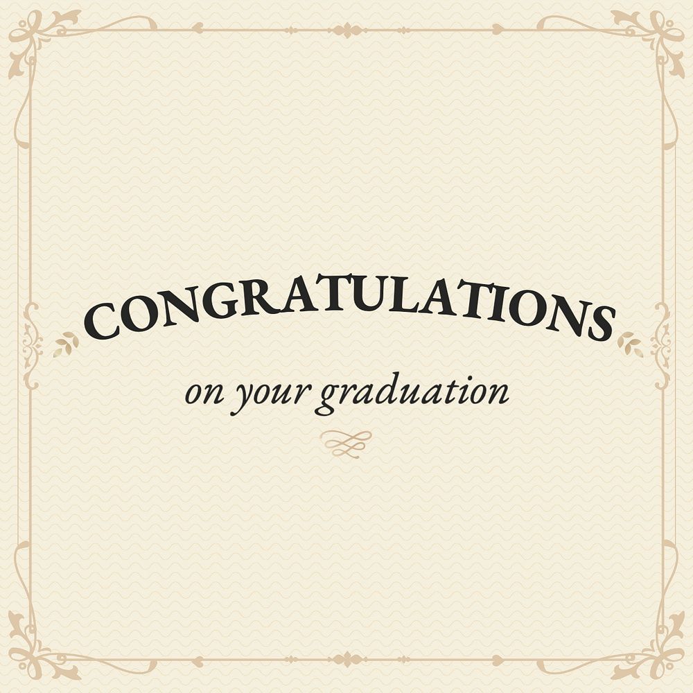 Graduation message Instagram post template, editable text