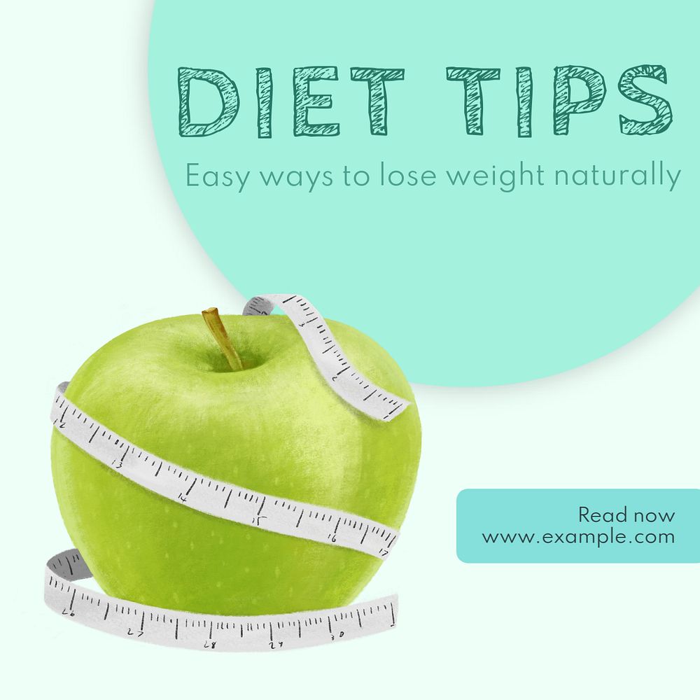 Diet tips Instagram post template, editable text