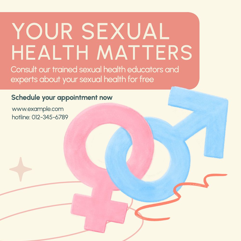 Sexual health advice Instagram post template, editable text