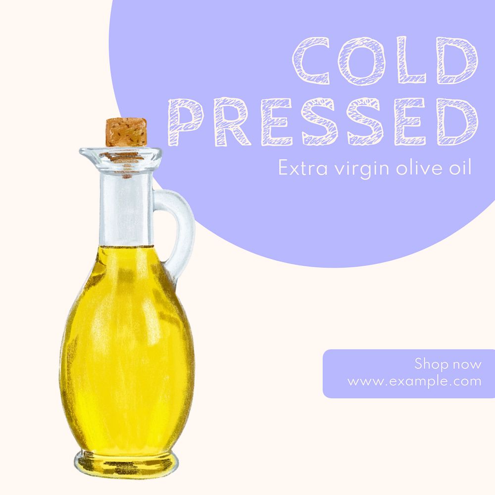 Olive oil Instagram post template, editable text