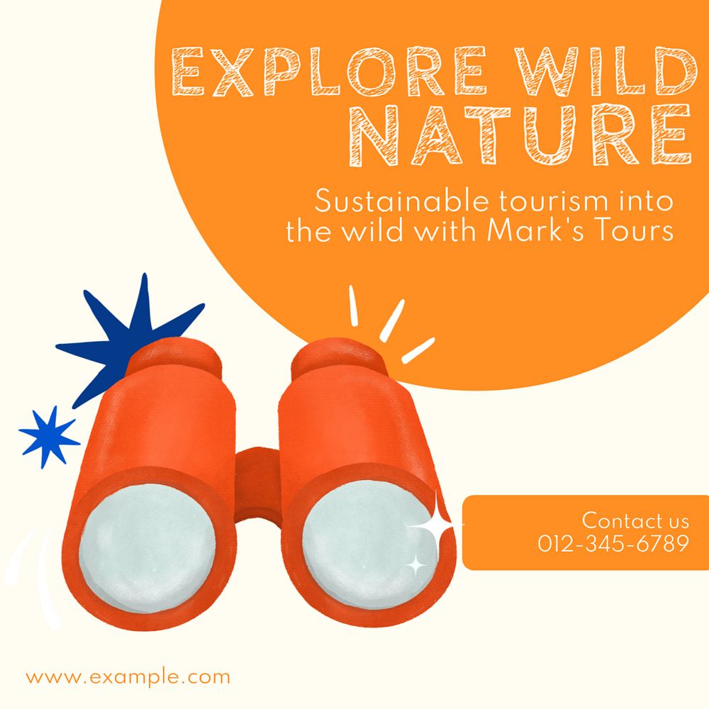 Explore wild nature Instagram post template, editable text