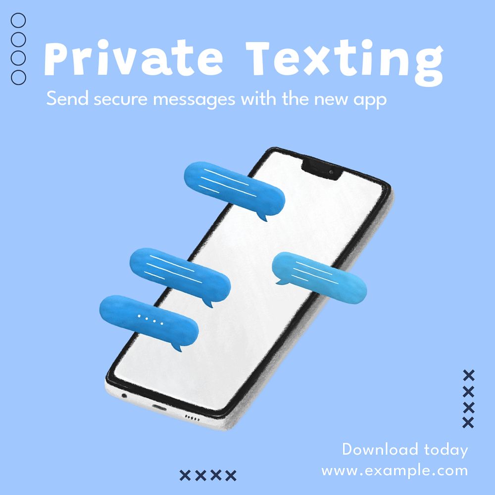 Private texting Instagram post template, editable text