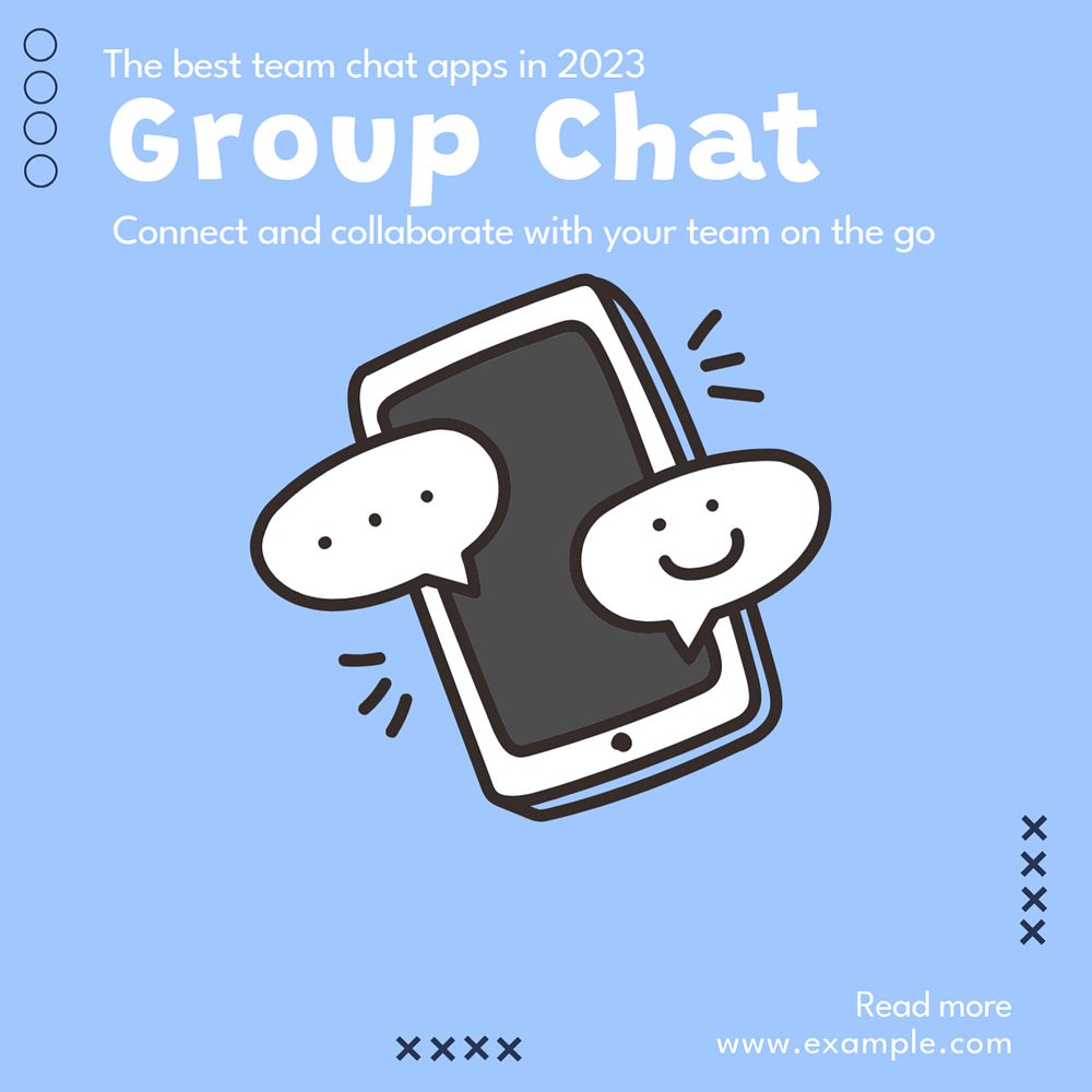 Group chat Instagram post template, editable text