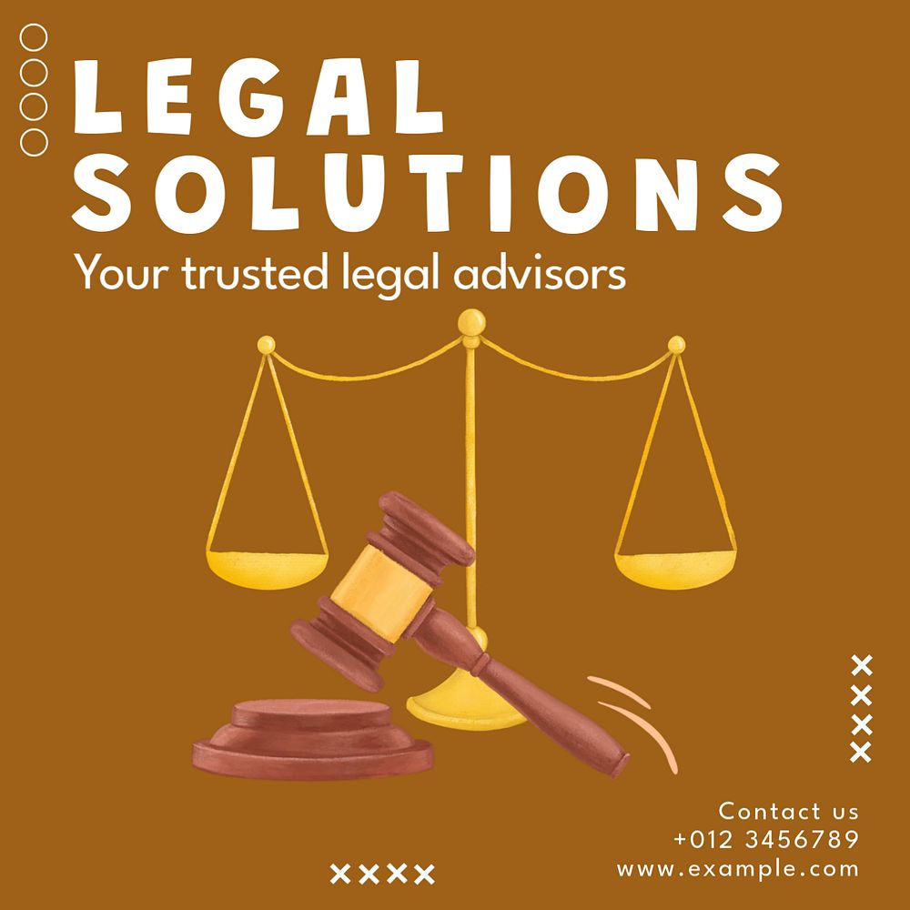 Legal solution Instagram post template, editable text