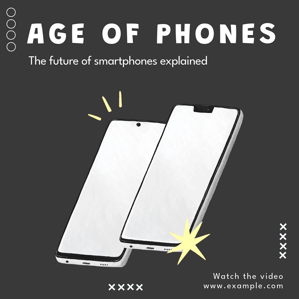 Age of phones Instagram post template, editable text