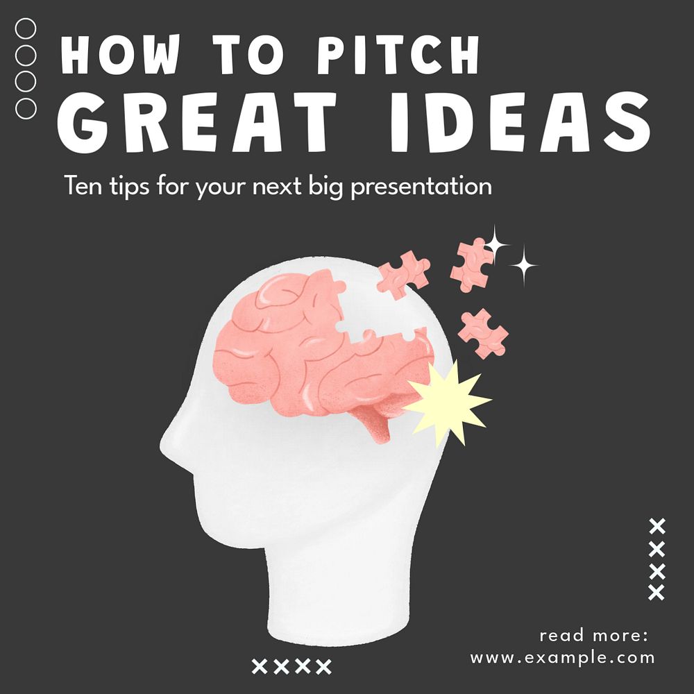 Pitch great ideas Instagram post template, editable text