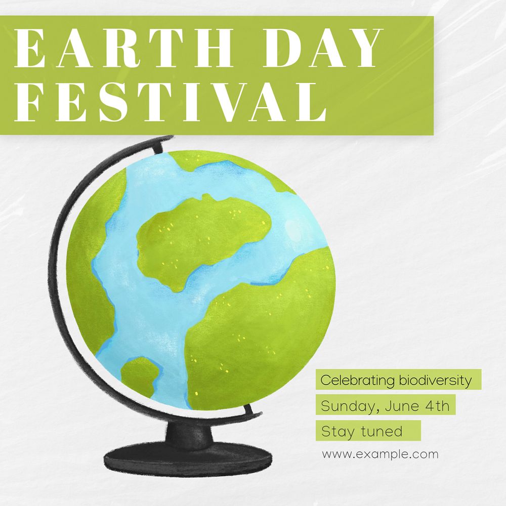 Earth Day Instagram post template, editable text