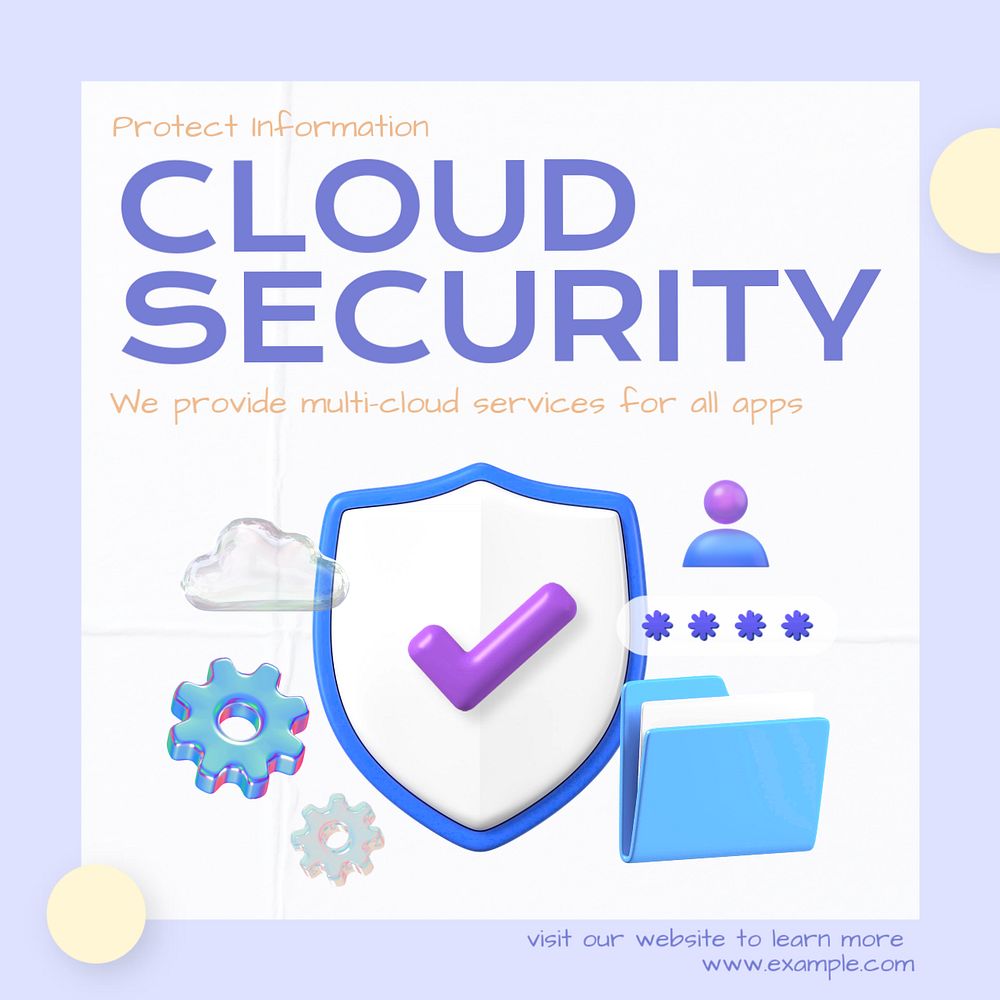 Cloud security Instagram post template, editable text