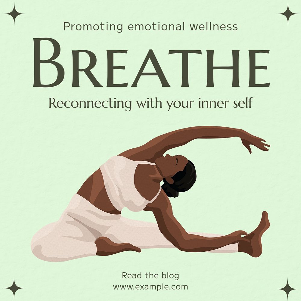 Breathe Instagram post template, editable text