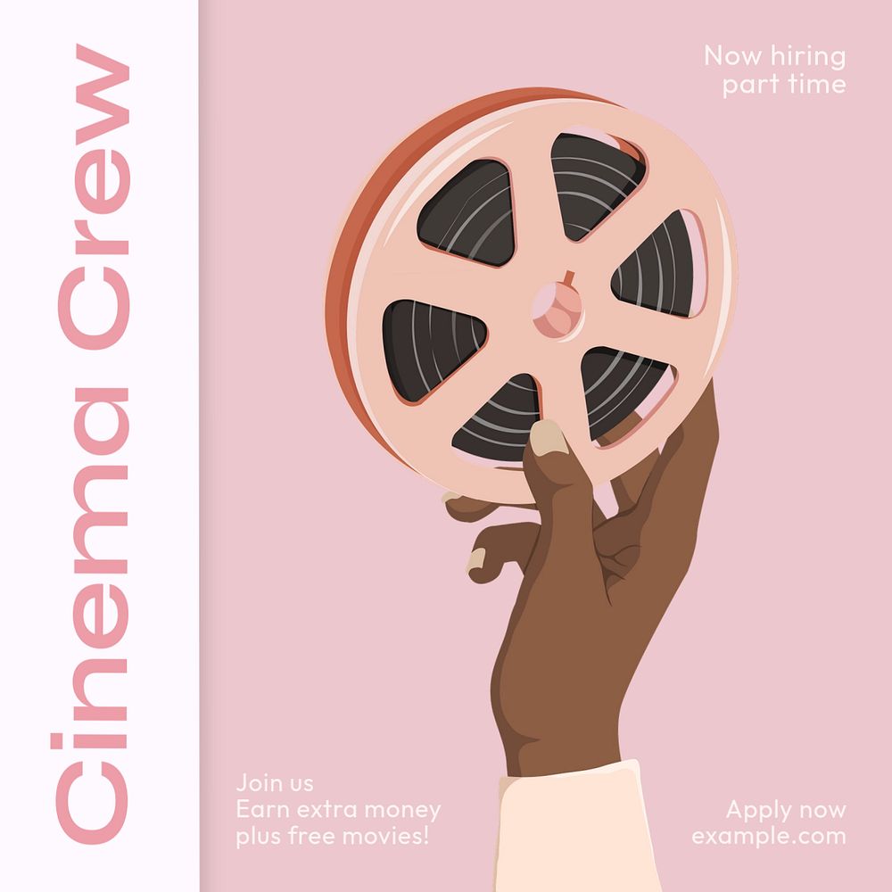 Cinema crew Instagram post template, editable text