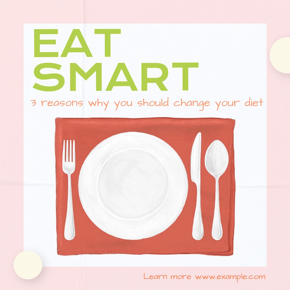 Change your diet Instagram post template, editable text