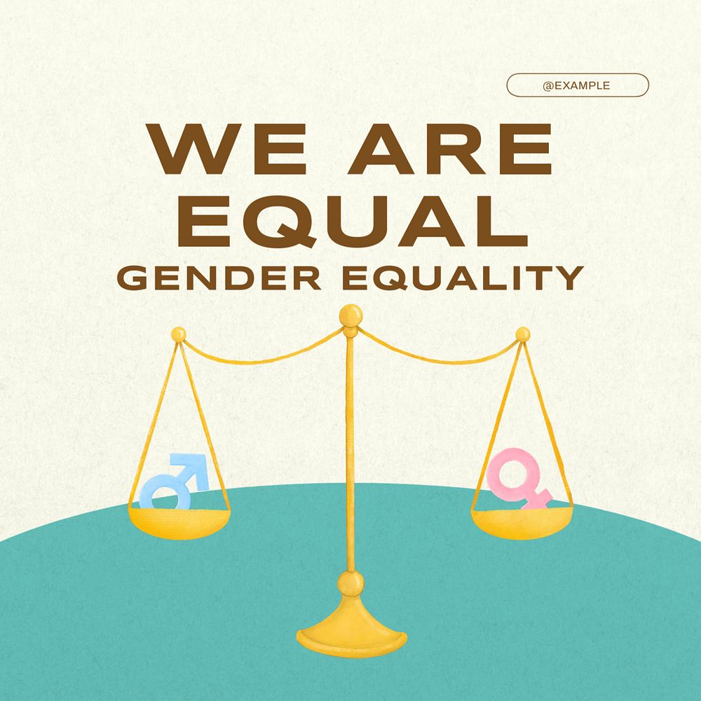 Gender equality Instagram post template, editable text