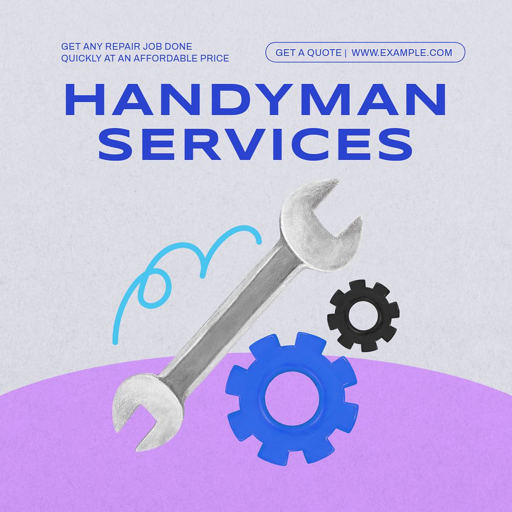 Handyman services Instagram post template, editable text