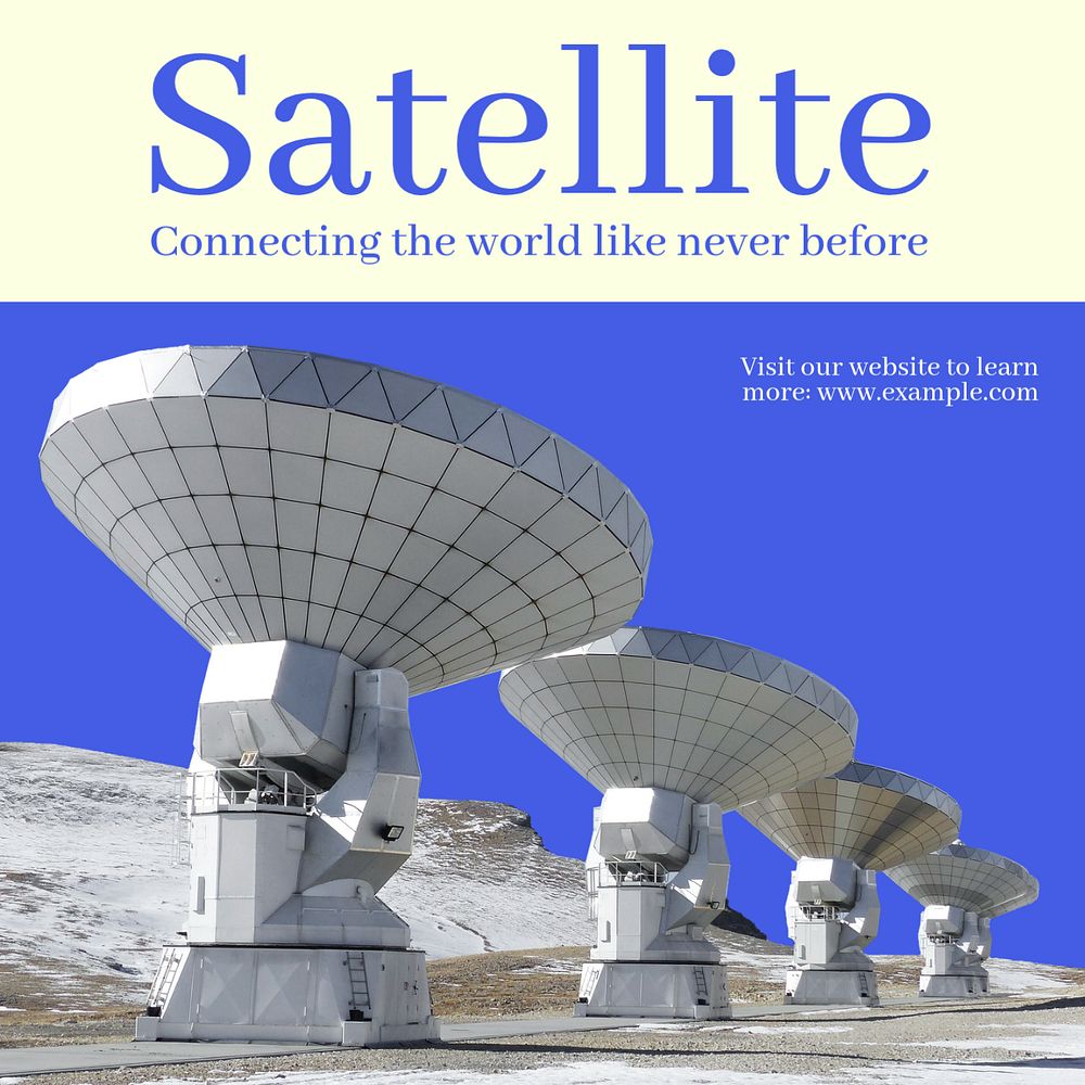 Satellite technology Instagram post template, editable text