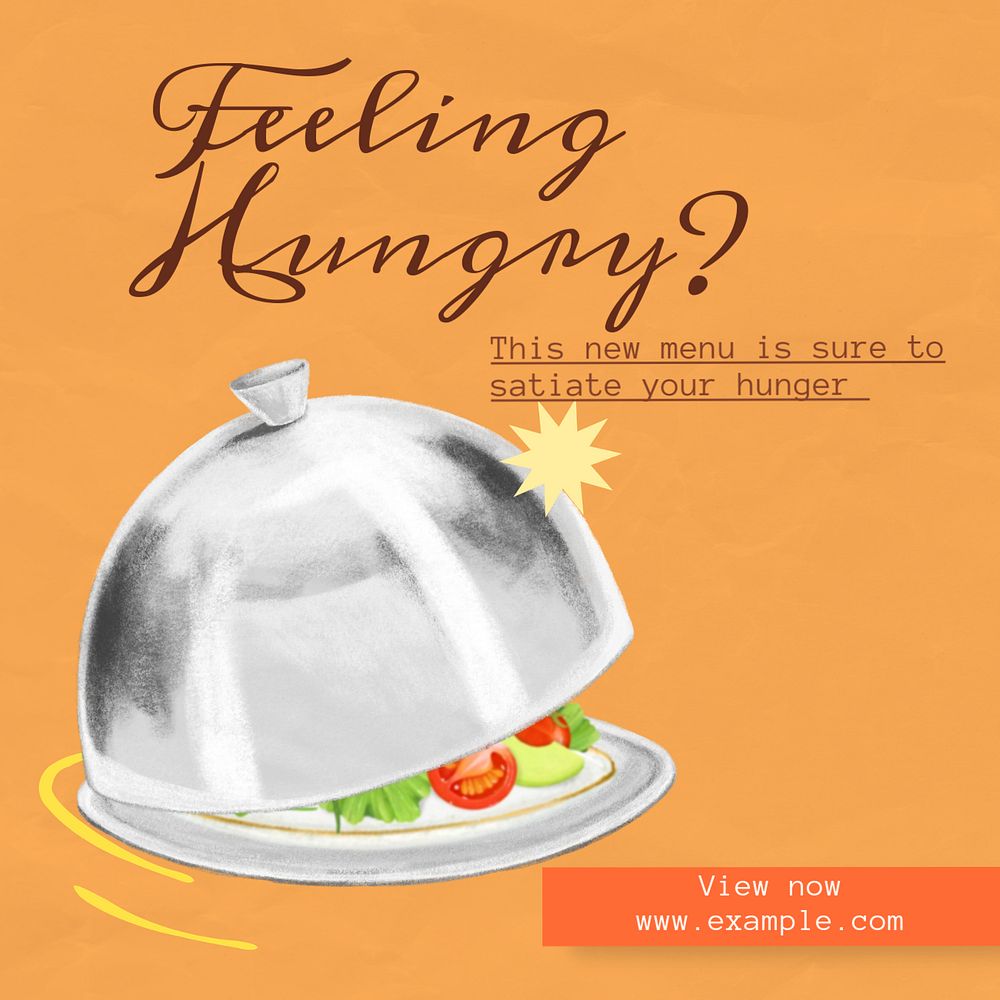 Feeling hungry Instagram post template, editable text