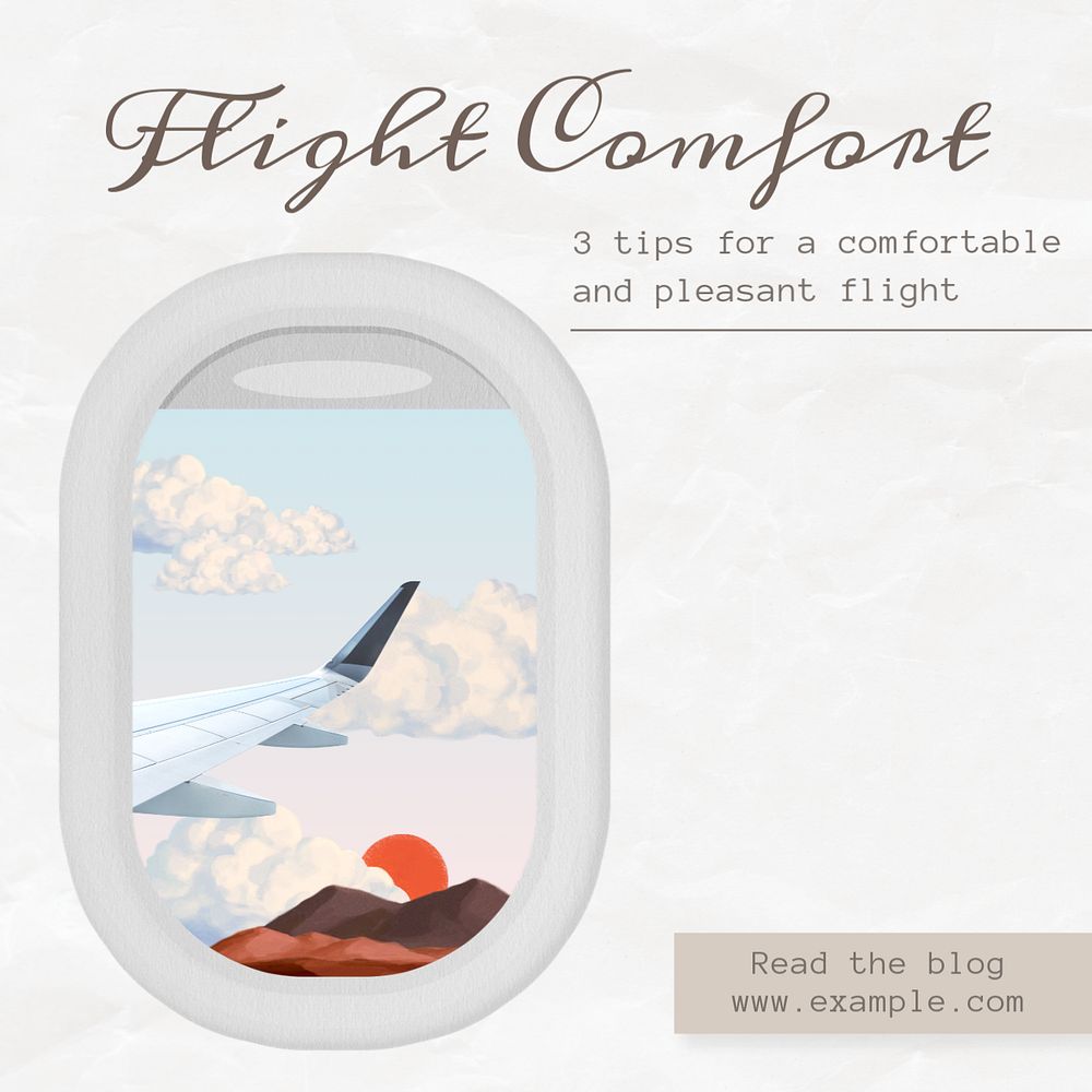 Airline industry Instagram post template, editable text