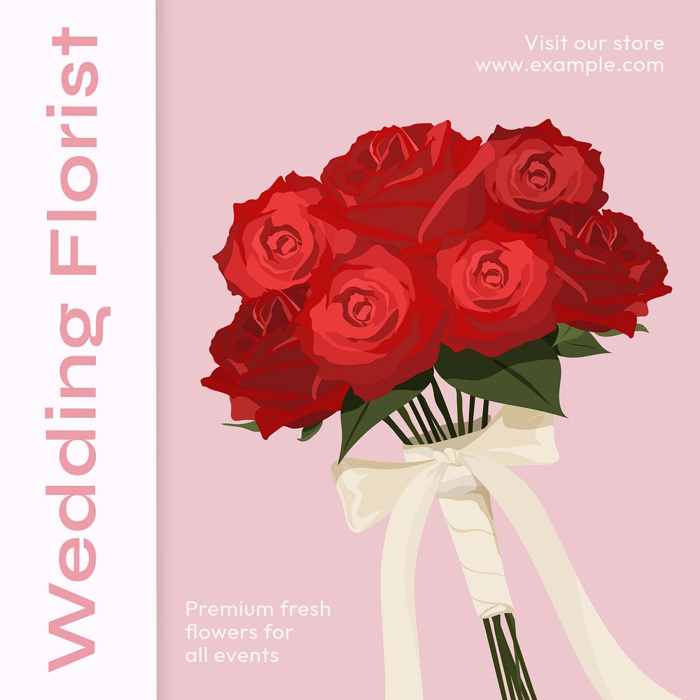 Wedding florist Instagram post template, editable text