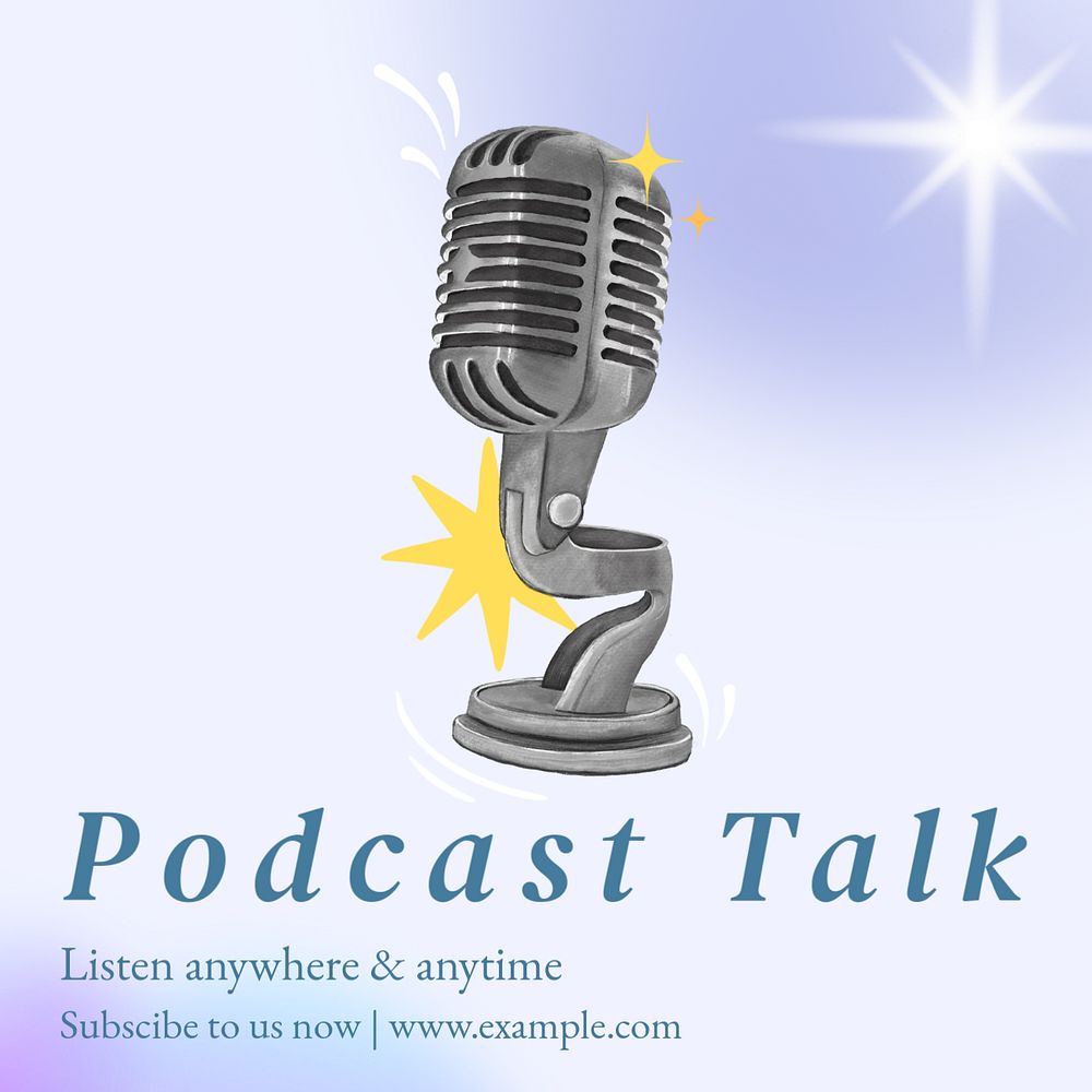 Podcast talk Instagram post template, editable text