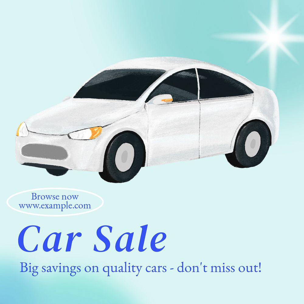 Car sale Instagram post template, editable text