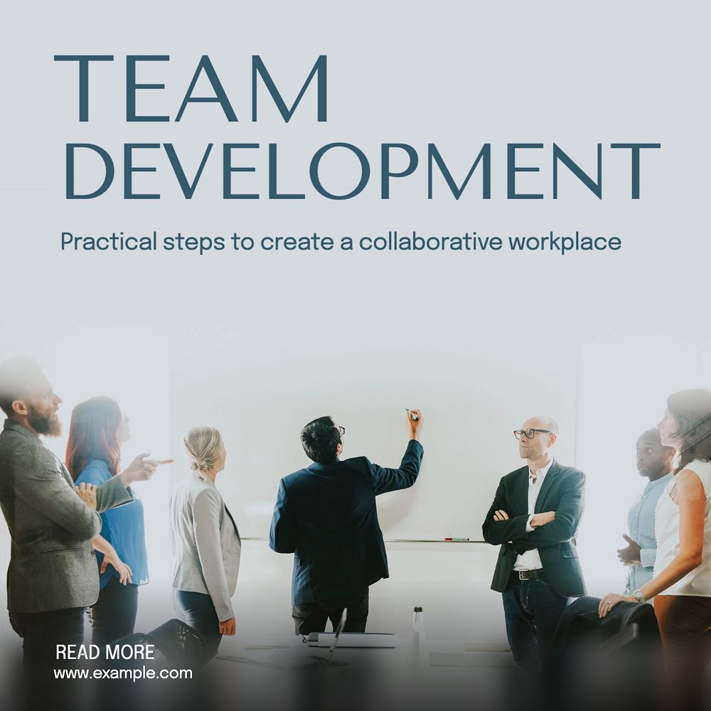 Team development Instagram post template, editable text