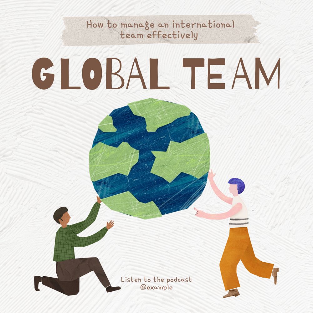 global team Instagram post template, editable text