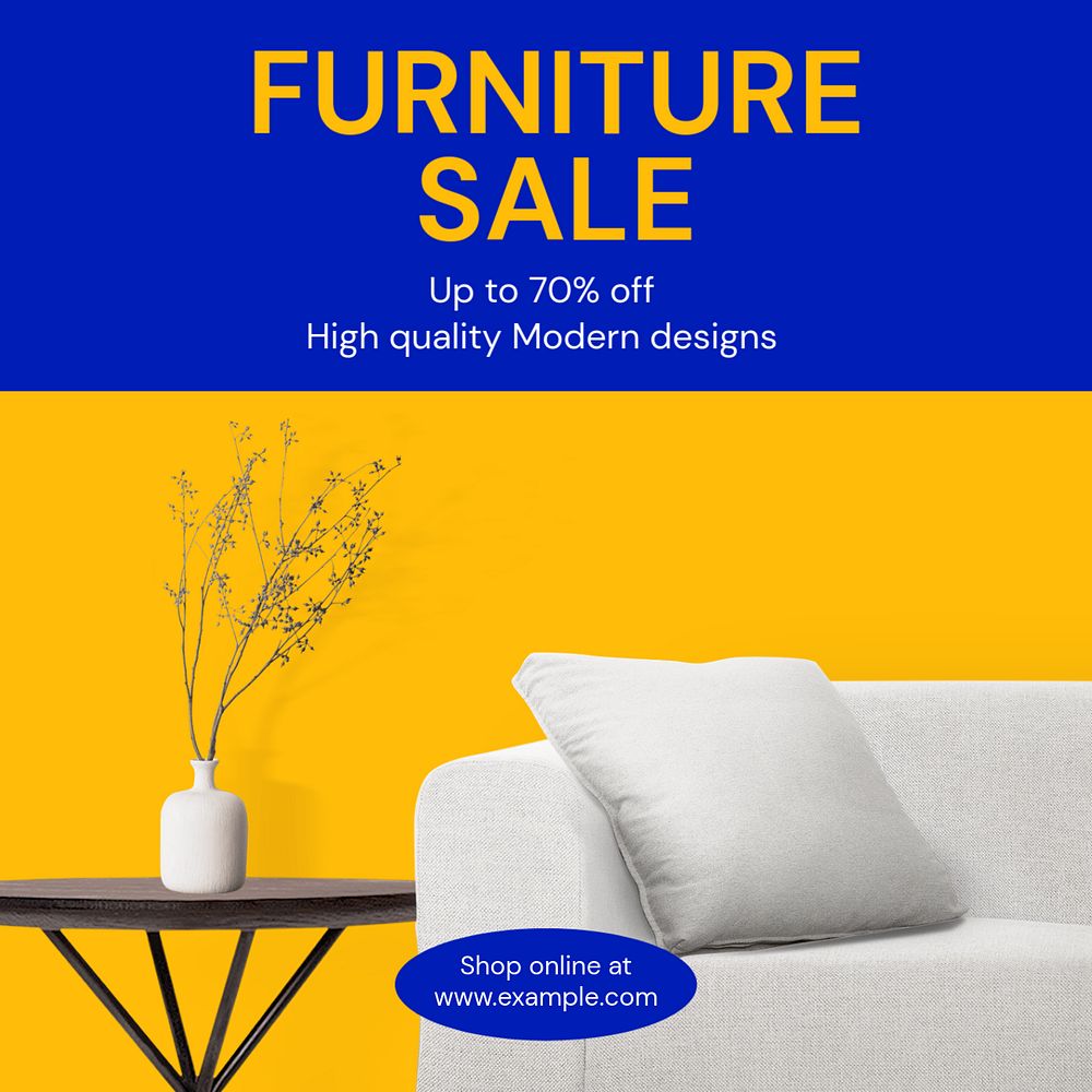 Furniture sale Instagram post template, editable text