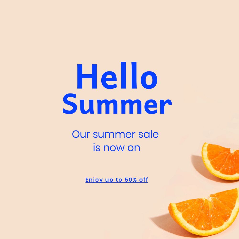 Summer sale  Instagram post template, editable text