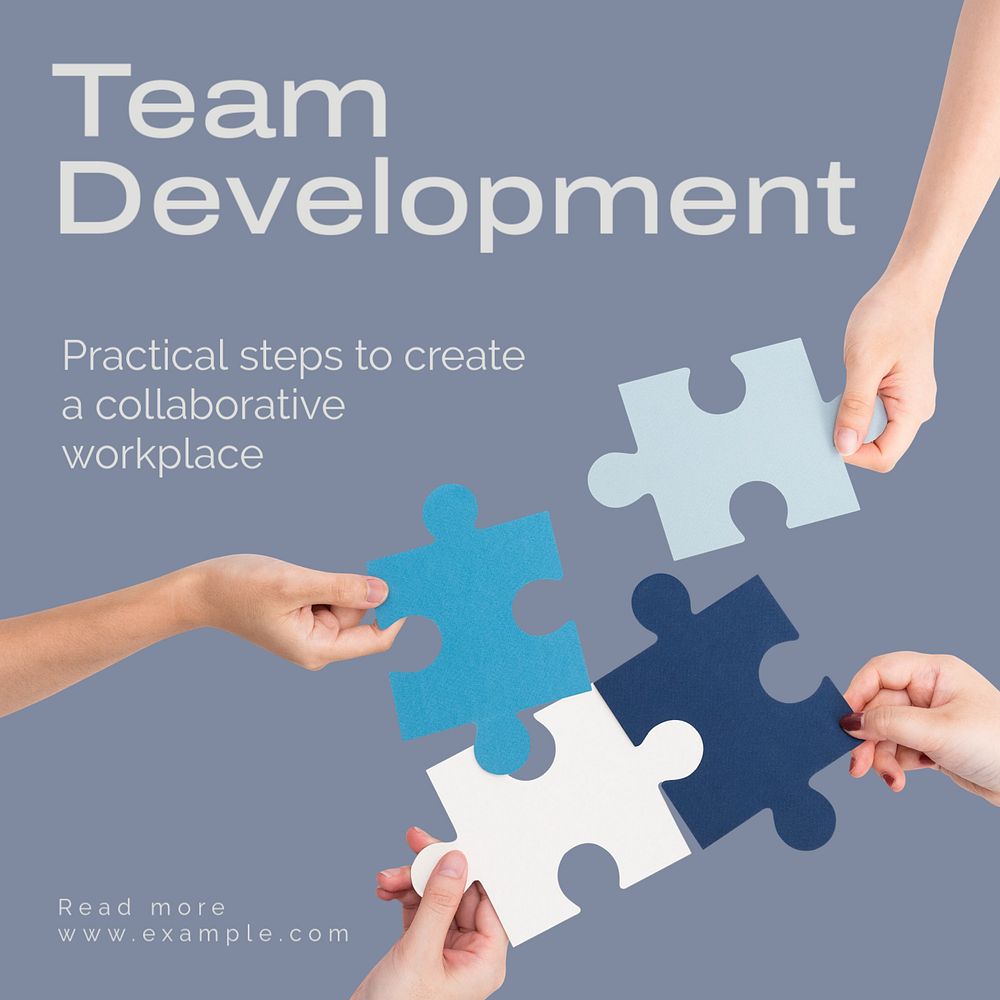 Team development Instagram post template, editable text