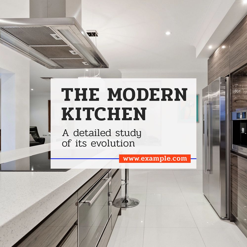 Modern kitchen Instagram post template, editable text