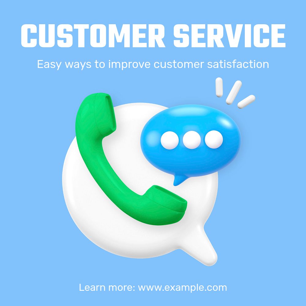 Customer service Instagram post template, editable text