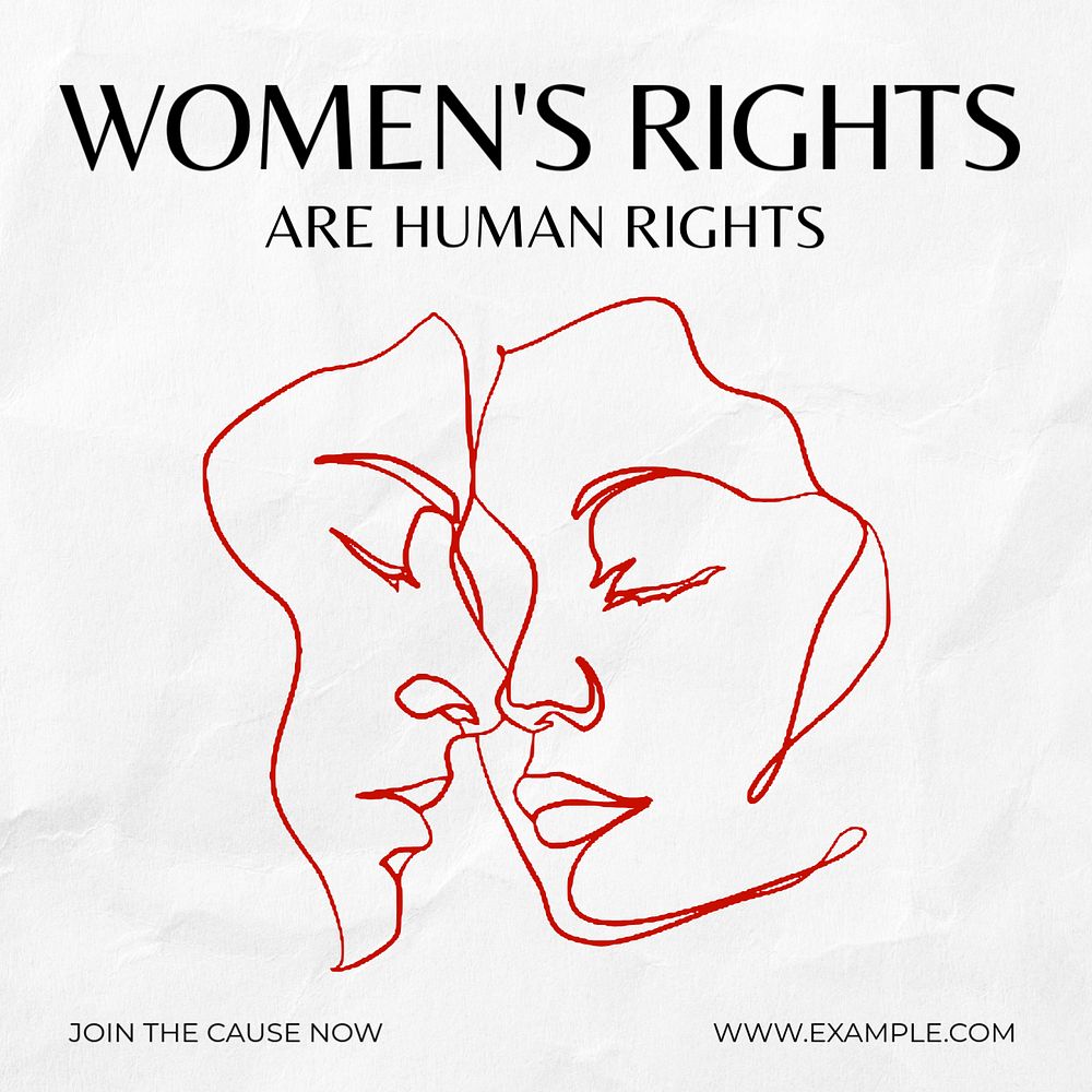 Women's rights Instagram post template, editable text