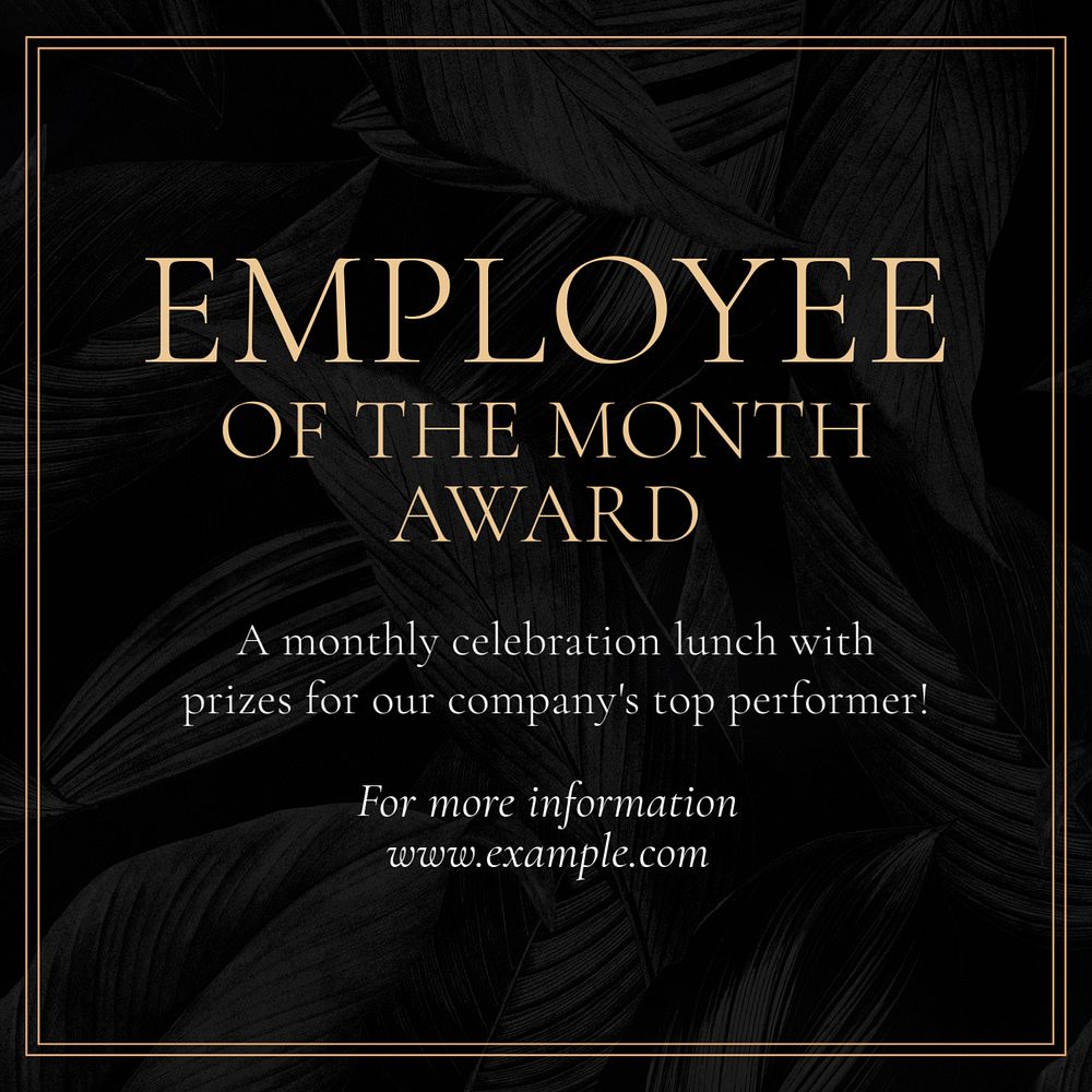 Employee of the month Instagram post template, editable text