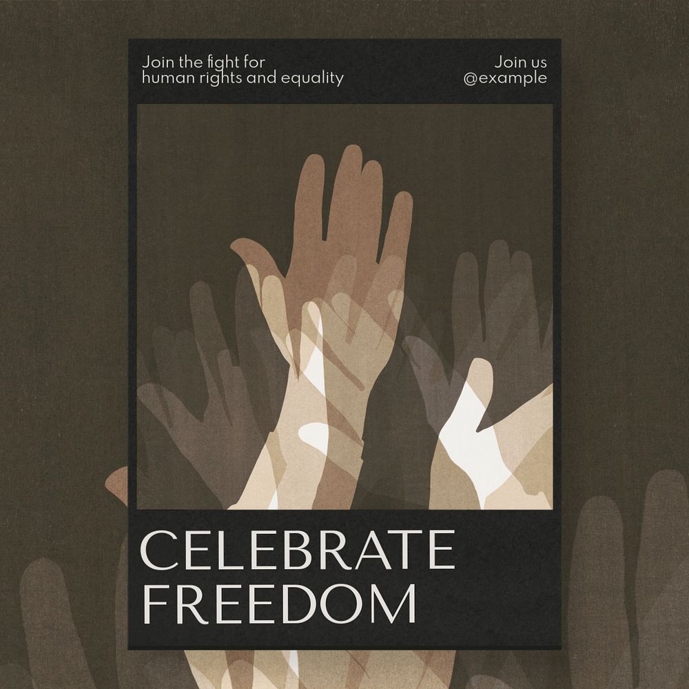 Celebrate freedom Instagram post template, editable text